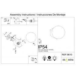 INTERLAKEN * APLIQUE IP54 G9 NEGRO