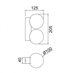 INTERLAKEN * APLIQUE IP54 2*G9 NEGRO