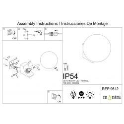 INTERLAKEN * APLIQUE IP54 G9 NEGRO