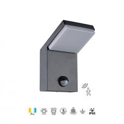 ALPINE * APLIQUE LED IP65 6W 3000K GRIS OSCURO SENSOR