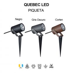 QUEBEC LED * PIQUETA EXTERIOR 10W 3000K IP65 GRIS OSCURO
