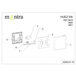 HUEZ * APLIQUE LED IP65 5W 3000K BLANCO