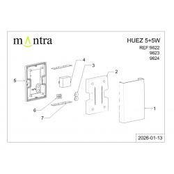 HUEZ * APLIQUE LED IP65 5+5W 3000K BLANCO