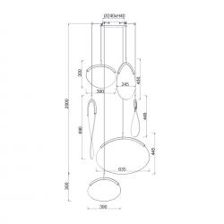 OASIS * LAMPARA LED 80W ORO - 6 COLGANTES- DIMABLE TRIAC