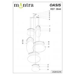 OASIS * LAMPARA LED 80W ORO - 6 COLGANTES- DIMABLE TRIAC