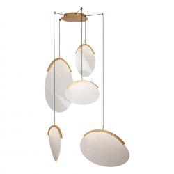 OASIS * LAMPARA LED 72W ORO - 5 COLGANTES - DIMABLE TRIAC