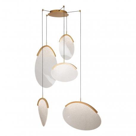 OASIS * LAMPARA LED 72W ORO - 5 COLGANTES - DIMABLE TRIAC