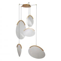 OASIS * LAMPARA LED 72W ORO - 5 COLGANTES - DIMABLE TRIAC