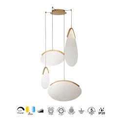 OASIS * LAMPARA LED 54W ORO - 4 COLGANTES - DIMABLE TRIAC