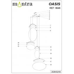 OASIS * LAMPARA LED 54W ORO - 4 COLGANTES - DIMABLE TRIAC