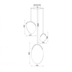 OASIS * LAMPARA LED 40W ORO - 3 COLGANTES - DIMABLE TRIAC
