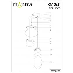 OASIS * LAMPARA LED 40W ORO - 3 COLGANTES - DIMABLE TRIAC