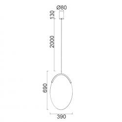 OASIS * COLGANTE LED 15W ORO - DIMABLE TRIAC