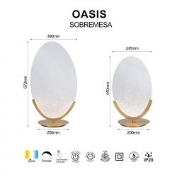OASIS * SOBREMESA LED 12W ORO - PEQUEÑA