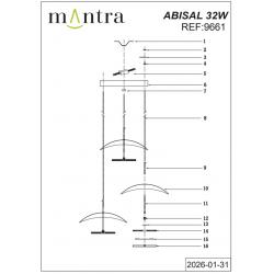 ABISAL * COLGANTE LED 3L 32W 3000K