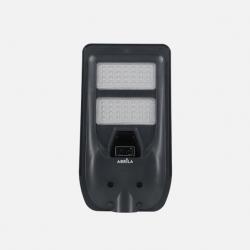 Farola Led Solar Bazan 100w 6500k Gris 1400lm Ip65 C/mando Sensor Movimiento Y Crepuscular 43x24x6cm