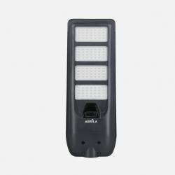 Farola Led Solar Bazan 300w 6500k Gris 3980lm Ip65 C/mando Y Sensor Movimiento Y Crepuscular 64x24x6cm