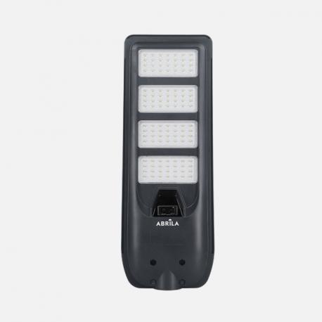 Farola Led Solar Bazan 300w 6500k Gris 3980lm Ip65 C/mando Y Sensor Movimiento Y Crepuscular 64x24x6cm
