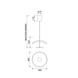 ABISAL* COLGANTE LED 1L 12W CCT 2700-5700K