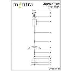 ABISAL* COLGANTE LED 1L 12W CCT 2700-5700K