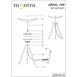 ABISAL * SOBREMESA LED 12W CCT 2700-5700K- DIMABLE Madera natural