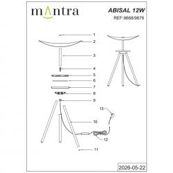 ABISAL * SOBREMESA LED 12W CCT 2700-5700K- DIMABLE Madera natural