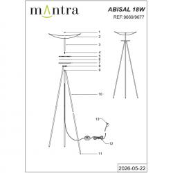 ABISAL * PIE SALON LED 18W CCT 2700-5700K- DIMABLE Madera natural