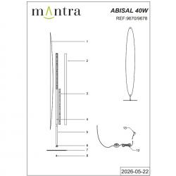 ABISAL * PIE SALON LED 40W CCT 2700-5700K- DIMABLE Madera natural
