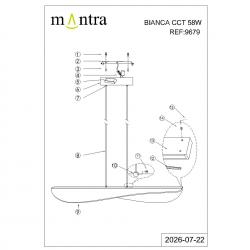 BIANCA CCT * LÁMPARA  LED GRANDE - 110 CM - 58W