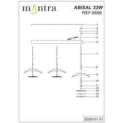 ABISAL * COLGANTE LED 3L LINEA 32W CCT 2700-5700K RF Haya