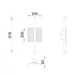 VELA * Aplique LED 10W CCT 2700K-4000K-5000K W204mm ORO