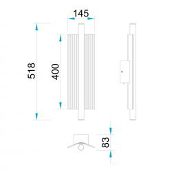 VELA * Aplique LED 10W CCT 2700K-4000K-5000K W145mm ORO
