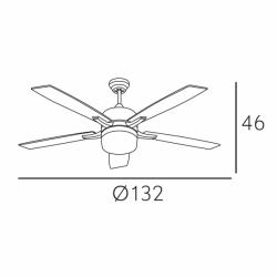 Ventilador Niquel Menfis 5 Aspas Haya/wengue 2xe27 46x132d Control Remoto - Imagen 2