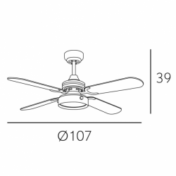 Ventilador Bornan 16w 1200lm Blanco 4 Asp Rev Blanco/haya 4000k 39x107d C.remoto - Imagen 3