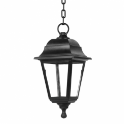 Colgante Exterior Albahaca 1xe27 Negro Ip44 Policarbonato Regx15x15 Cm - Imagen 1