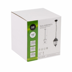 Colgante Exterior Albahaca 1xe27 Negro Ip44 Policarbonato Regx15x15 Cm - Imagen 2