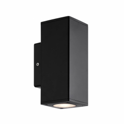 Aplique Exterior Yopol 2xgu10 Negro   Policarbonato  18,6x7,6x9,9 Cm  Ip54 - Imagen 1