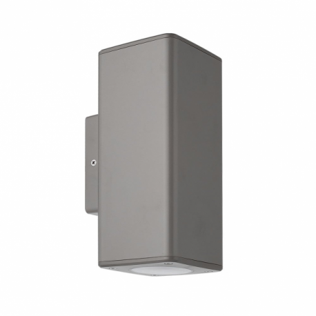 Aplique Exterior Yopol 2xgu10 Gris  Policarbonato  18,6x7,6x9,9 Cm  Ip54 - Imagen 1