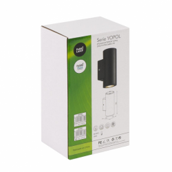 Aplique Exterior Yopol 2xgu10 Negro Cilindro Policarbonato  18,6x7,6x9,9 Cm  Ip54 - Imagen 2
