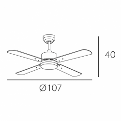 Ventilador Dc Karaburu 18w 1800lm Blanco 4 Aspas 40x107x107 Cm 3000-4000-6000k C/remoto - Imagen 2