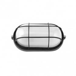 Aplique Ext. Oval Aluminio Apus Peq. 1xe27  Negro  9x21x10,5 Cm Ip44 - Imagen 1