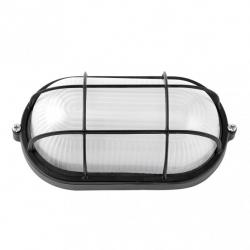 Aplique Ext.oval Aluminio Apus Grande 1xe27 Negro 11,5x27,5x15,5 Cm  Ip44 - Imagen 1