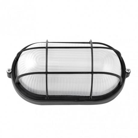 Aplique Ext.oval Aluminio Apus Grande 1xe27 Negro 11,5x27,5x15,5 Cm  Ip44 - Imagen 1