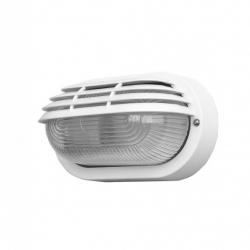 Aplique Ext.oval Canopus Peq.1xe27 Policarb.blanco 10x20,5x11,5 Cm  Ip44 - Imagen 1