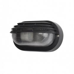 Aplique Ext.oval Canopus Peq.1xe27 Policarb.negro 10x20,5x11,5 Cm  Ip44 - Imagen 1