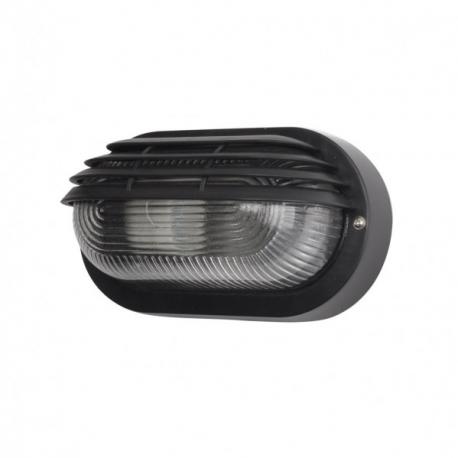 Aplique Ext.oval Canopus Peq.1xe27 Policarb.negro 10x20,5x11,5 Cm  Ip44 - Imagen 1
