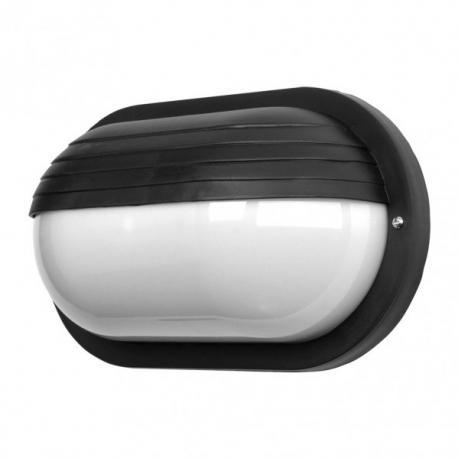 Aplique Ext.oval Canopus Grande 1xe27 Policarb.negro Ip44 10x26x15 Cm - Imagen 1