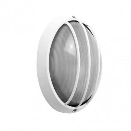 Aplique Ext.oval Aluminio Aquila Peq.1xe27 Blanco  10,5x22x14 Cm Ip44 - Imagen 1