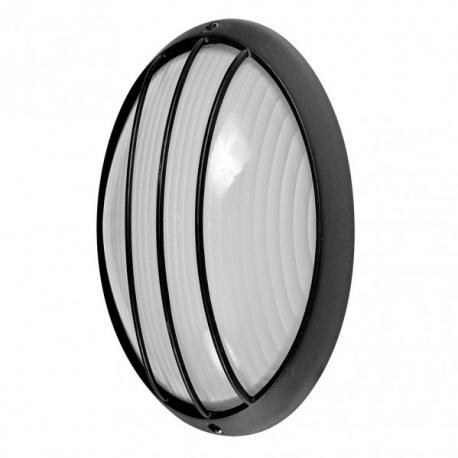 Aplique Ext.oval Aluminio Aquila Grand 1xe27 Neg 11x32x20,5 Cm Ip44 - Imagen 1