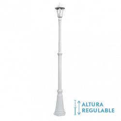 Farola Exterior Aluminio Auriga 1xe27 Blanco Ip44 220x20x20 Cm  Regulable En Altura - Imagen 1
